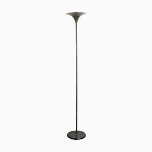 Mid-Century Italian Black Aluminum Tulip Floor Lamp with Gold Finishes, 1970s-JDR-1125504