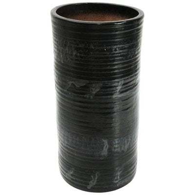 Mid-Century Italian Black Ceramic Vase, 1960s-EZ-806759