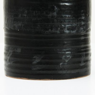 Mid-Century Italian Black Ceramic Vase, 1960s-EZ-806759