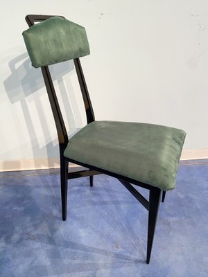 Mid-Century Italian Black & Green Dining Chairs, 1950s, Set of 6-MTX-1260948