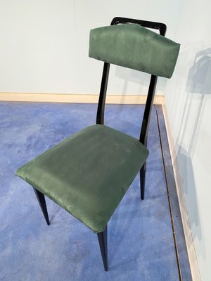 Mid-Century Italian Black & Green Dining Chairs, 1950s, Set of 6-MTX-1260948