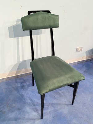 Mid-Century Italian Black & Green Dining Chairs, 1950s, Set of 6-MTX-1260948