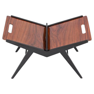 Mid-Century Italian Black Lacquered Beech Magazine Rack by Cesare Lacca, 1950s-JDR-1343290