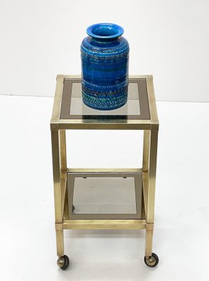 Mid-Century Italian Blue Ceramic Vase by Aldo Londi for Bitossi, 1960s-JDR-1125487