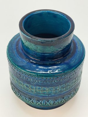 Mid-Century Italian Blue Ceramic Vase by Montelupo and Londi for Bitossi, 1960s-JDR-1125429