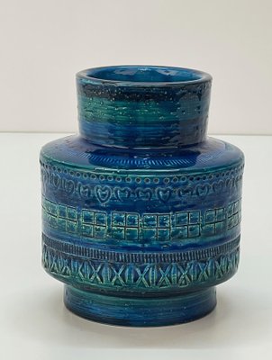 Mid-Century Italian Blue Ceramic Vase by Montelupo and Londi for Bitossi, 1960s-JDR-1125429