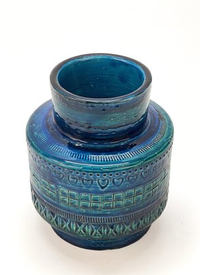 Mid-Century Italian Blue Ceramic Vase by Montelupo and Londi for Bitossi, 1960s-JDR-1125429