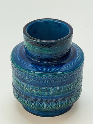 Mid-Century Italian Blue Ceramic Vase by Montelupo and Londi for Bitossi, 1960s-JDR-1125429