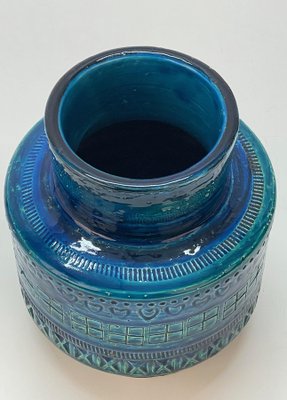 Mid-Century Italian Blue Ceramic Vase by Montelupo and Londi for Bitossi, 1960s-JDR-1125429