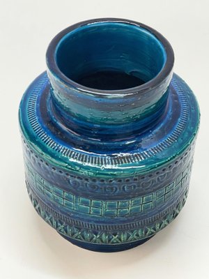 Mid-Century Italian Blue Ceramic Vase by Montelupo and Londi for Bitossi, 1960s-JDR-1125429