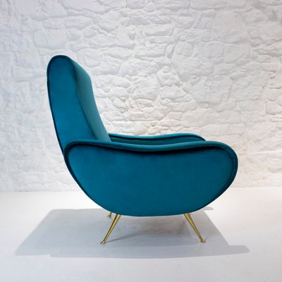 Mid-Century Italian Blue Lounge Chair, 1950s-WLO-574557