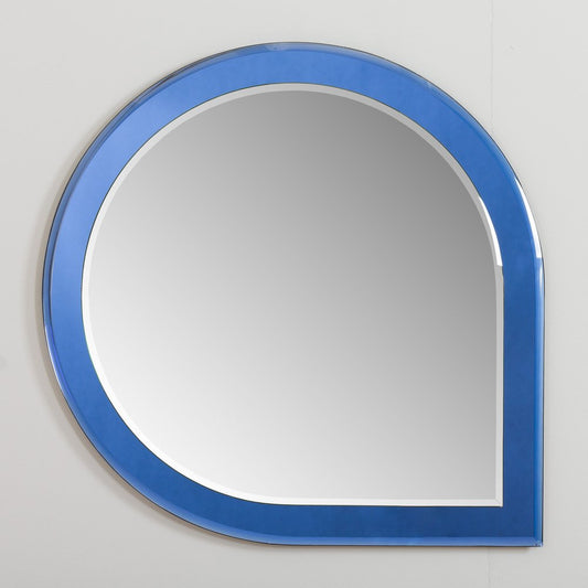 Mid-Century Italian Blue Mirror by Antonio Lupi for Crystal Luxor, 1960s