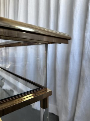 Mid-Century Italian Brass, Acrylic and Glass Display Console Table, 1970s-NOT-2036036