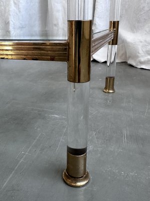 Mid-Century Italian Brass, Acrylic and Glass Display Console Table, 1970s-NOT-2036036