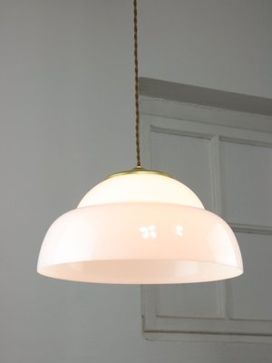 Mid-Century Italian Brass and Acrylic Glass Pendant Lamp-HGJ-1757168