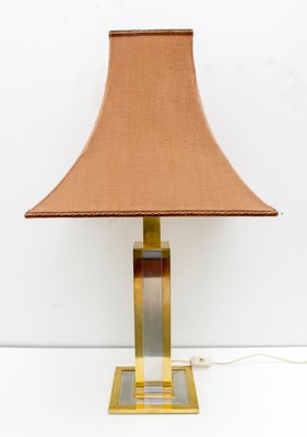 Mid-Century Italian Brass and Chrome Metal Table Lamp, 1970s-FER-706899