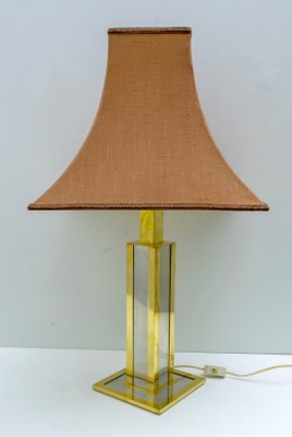 Mid-Century Italian Brass and Chrome Metal Table Lamp, 1970s-FER-706899