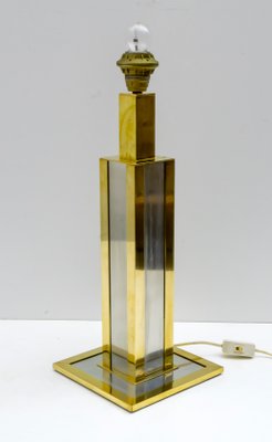 Mid-Century Italian Brass and Chrome Metal Table Lamp, 1970s-FER-706899