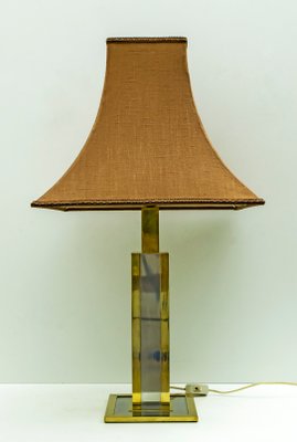 Mid-Century Italian Brass and Chrome Metal Table Lamp, 1970s-FER-706899