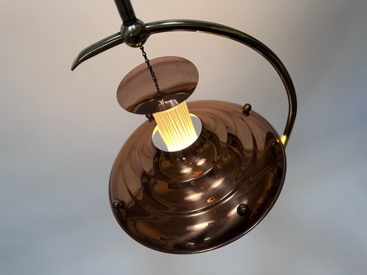 Mid-Century Italian Brass and Copper Hanging Lamp, 1950s-JP-1811840