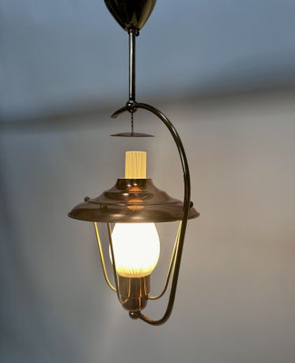 Mid-Century Italian Brass and Copper Hanging Lamp, 1950s-JP-1811840