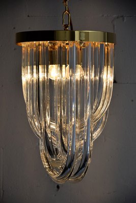 Mid-Century Italian Brass and Crystal Pendant Light Ceiling Lamp from Venini-IEI-670137