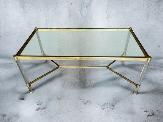 Mid-Century Italian Brass and Glass Coffee/Side Table, 1970s-LBS-2043352