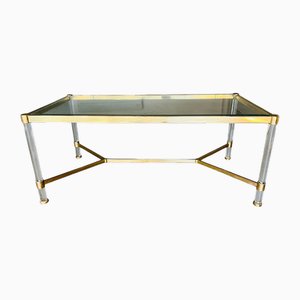 Mid-Century Italian Brass and Glass Coffee/Side Table, 1970s-LBS-2043352