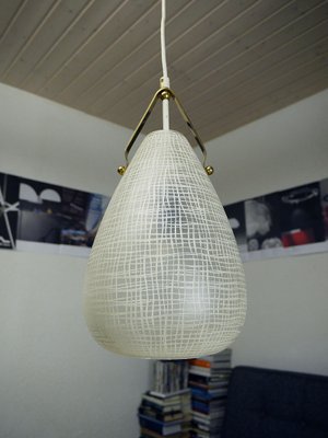 Mid-Century Italian Brass and Glass Drop Pendant Lamp, 1950s-DEK-546519