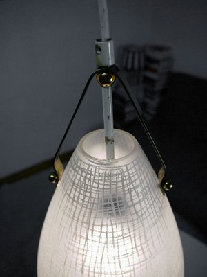 Mid-Century Italian Brass and Glass Drop Pendant Lamp, 1950s-DEK-546519