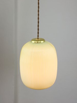 Mid-Century Italian Brass and Glass Pendant Lamp-HGJ-1756904