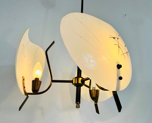 Mid-Century Italian Brass and Glass Sputnik Ceiling Lamp, 1950s-PUK-1364093