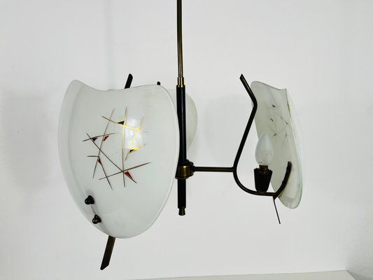 Mid-Century Italian Brass and Glass Sputnik Ceiling Lamp, 1950s-PUK-1364093