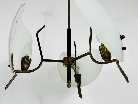 Mid-Century Italian Brass and Glass Sputnik Ceiling Lamp, 1950s-PUK-1364093