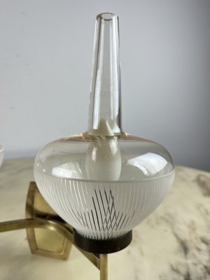 Mid-Century Italian Brass and Glass Wall Light, 1960s-YST-1818614