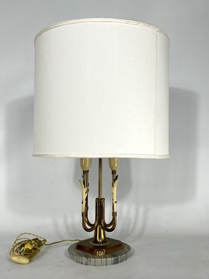 Mid-Century Italian Brass and Marble Table Lamp, 1950s-OT-1313236