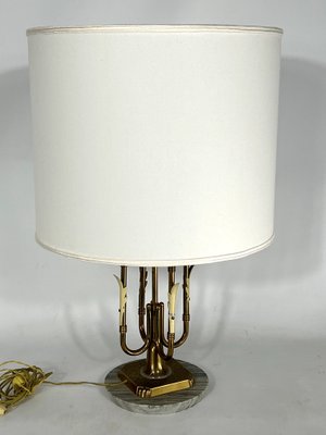 Mid-Century Italian Brass and Marble Table Lamp, 1950s-OT-1313236