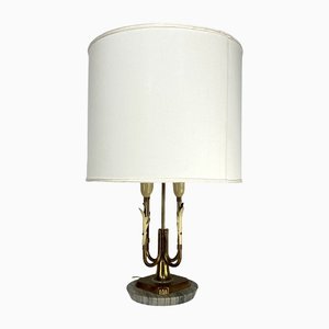 Mid-Century Italian Brass and Marble Table Lamp, 1950s-OT-1313236