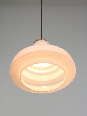 Mid-Century Italian Brass and Opaline Pendant Lamp-HGJ-1251419