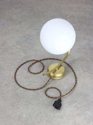 Mid-Century Italian Brass and Opaline Wall Lamp-HGJ-1722425