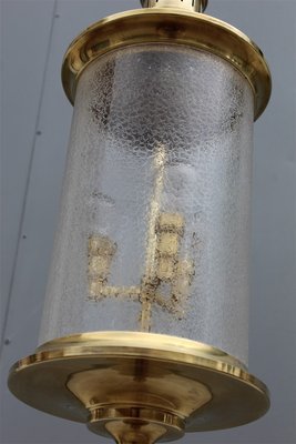 Mid-Century Italian Brass and Satin Glass Cylinder Lantern from Lumi, 1950s-EH-664121