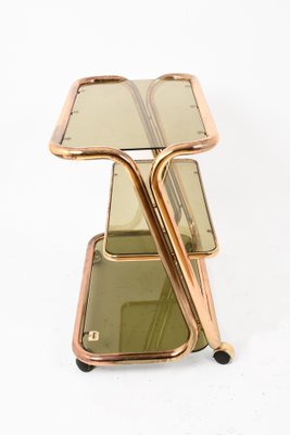 Mid-Century Italian Brass and Smoked Glass Bar Cart from Morex, 1970s-JDR-1126055