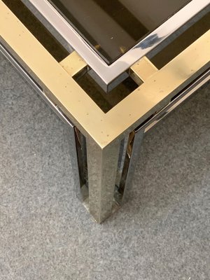 Mid-Century Italian Brass and Smoked Glass Coffee Table, 1970s-JDR-1125998