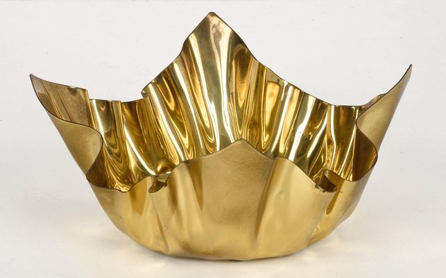 Mid-Century Italian Brass Centerpiece Bowl from B.C Firenze, 1970s-JDR-1125471