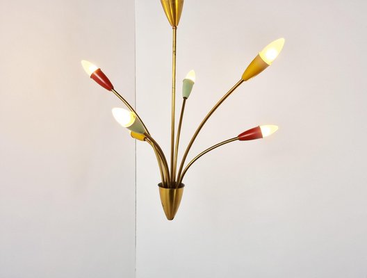 Mid-Century Italian Brass Chandelier, 1960s-IRH-1264868