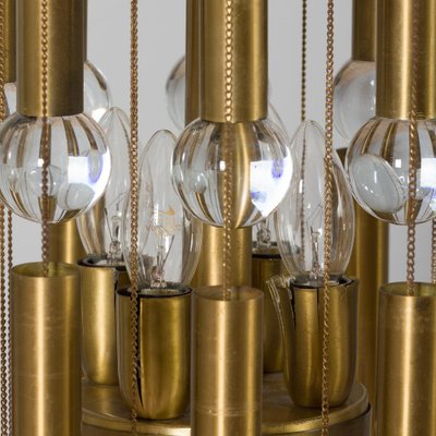 Mid-Century Italian Brass Chandelier with Crystal Globes, 1970s-UE-1323932