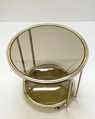 Mid-Century Italian Brass, Chrome & Glass Coffee Table, 1970-JDR-1125474