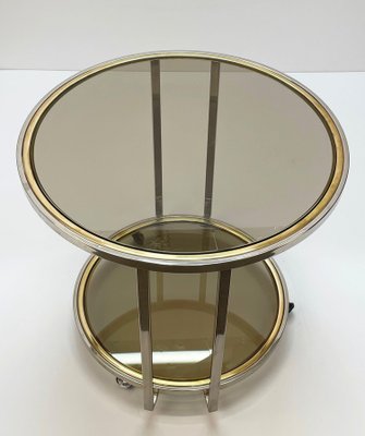 Mid-Century Italian Brass, Chrome & Glass Coffee Table, 1970-JDR-1125474