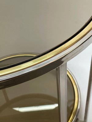 Mid-Century Italian Brass, Chrome & Glass Coffee Table, 1970-JDR-1125474