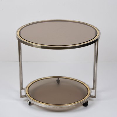 Mid-Century Italian Brass, Chrome & Glass Coffee Table, 1970-JDR-1125474